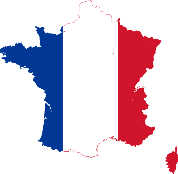 Image of France in French Flag Colours