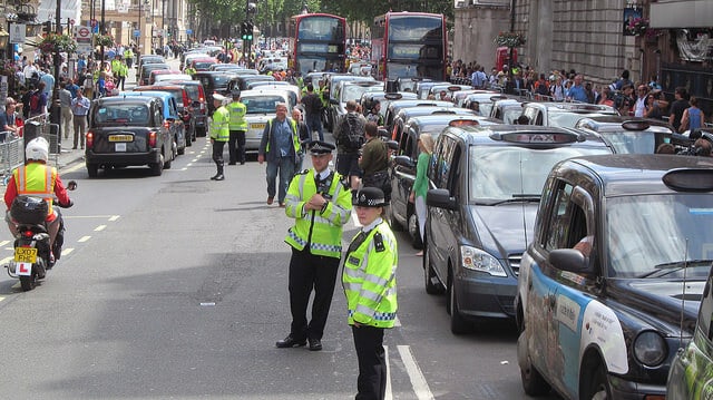 Image of London Taxi Drivers Protesting