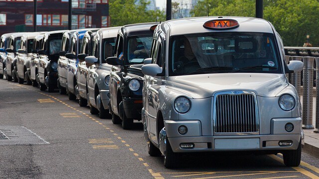 Image of Taxis in a Row